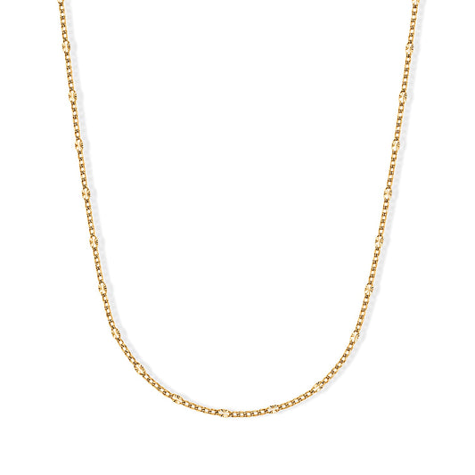 Italian 2mm Grumet Star Necklace in 14K YG Over Sterling Silver 2.45 Grams 20 Inches