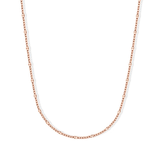 Italian 2mm Grumet Star Necklace in 14K RG Over Sterling Silver 2.45 Grams 20 Inches