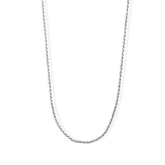 Italian 1.4mm Rope Chain Necklace in Sterling Silver 3.75 Grams 20 Inches