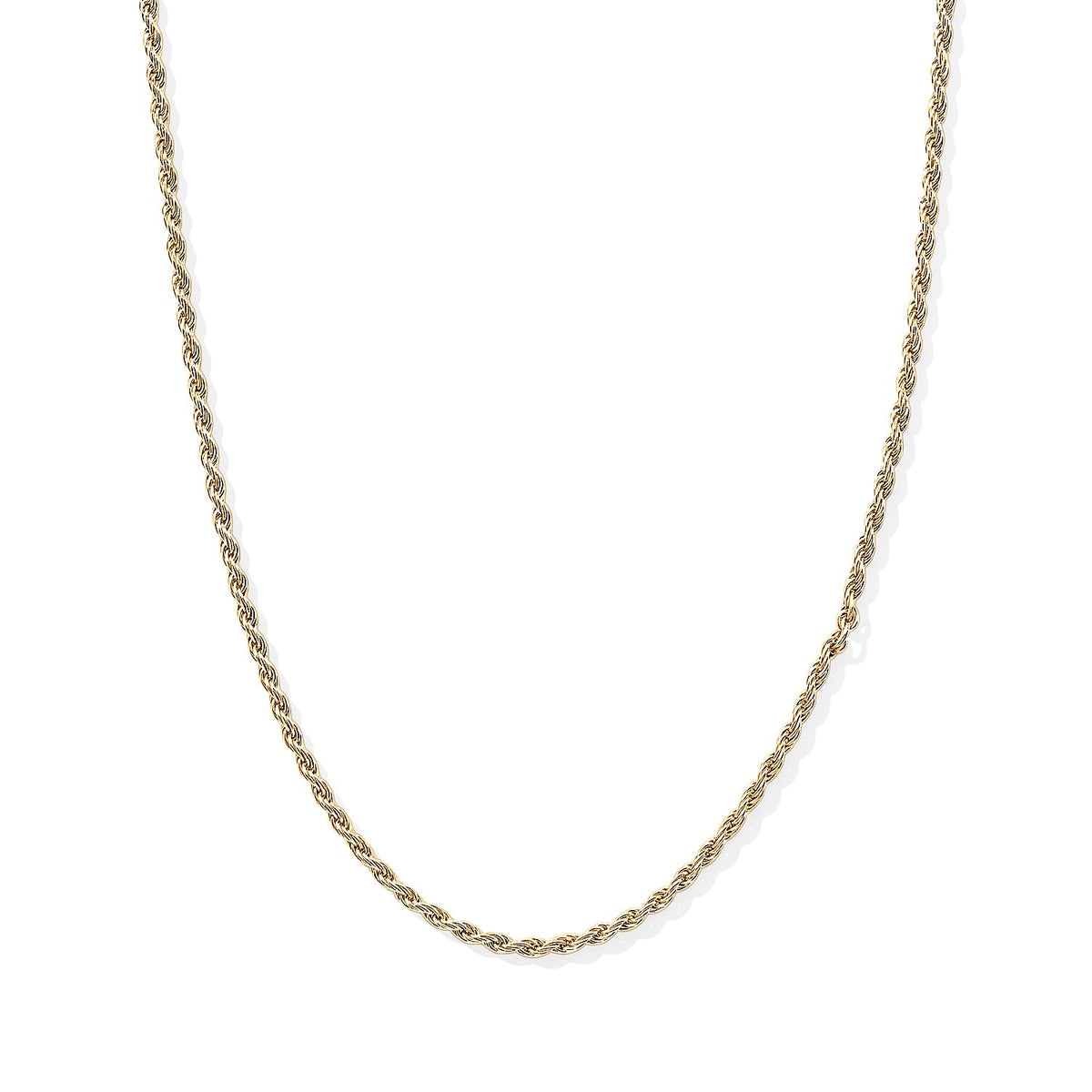 Italian 1.4mm Rope Chain Necklace in 14K YG Over Sterling Silver 3.75 Grams 20 Inches