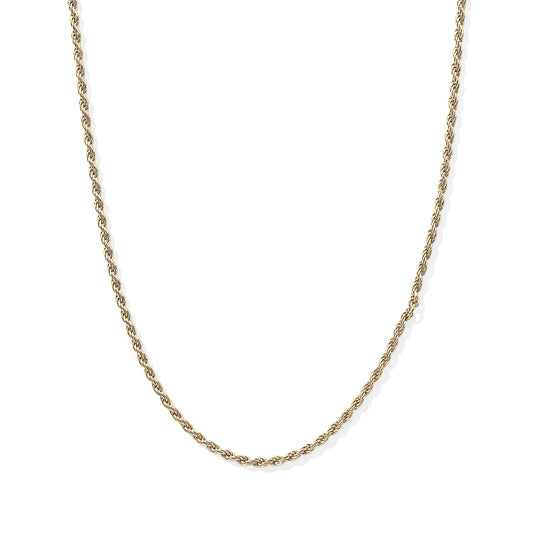 Italian 1.4mm Rope Chain Necklace in 14K YG Over Sterling Silver 3.75 Grams 20 Inches