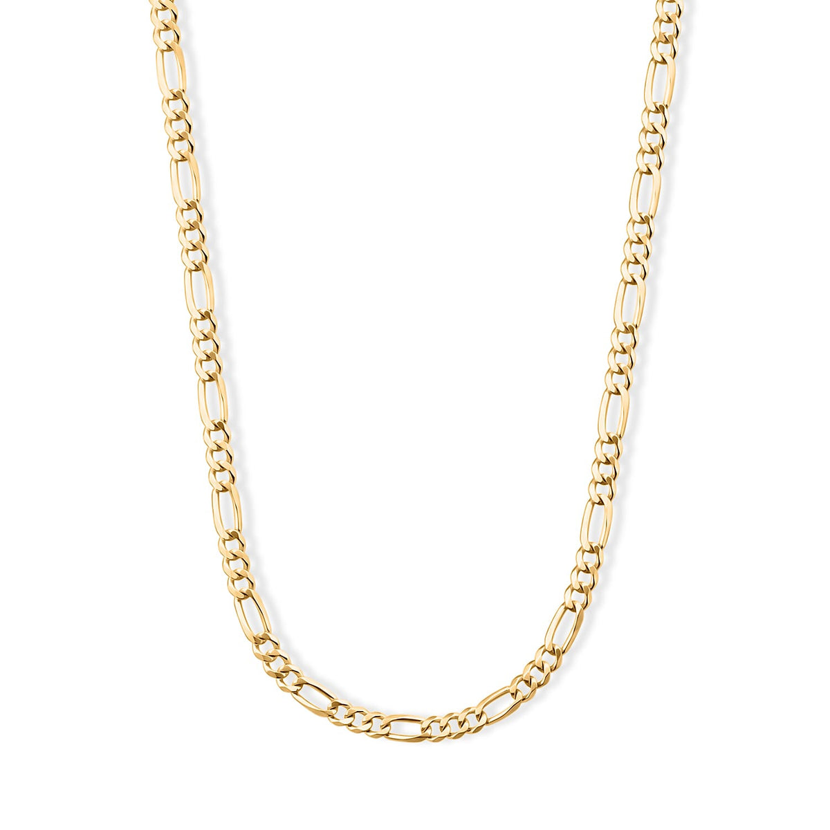 4.5mm Figaro Superflat Necklace in Sterling Silver 24 Inches 11.48 Grams