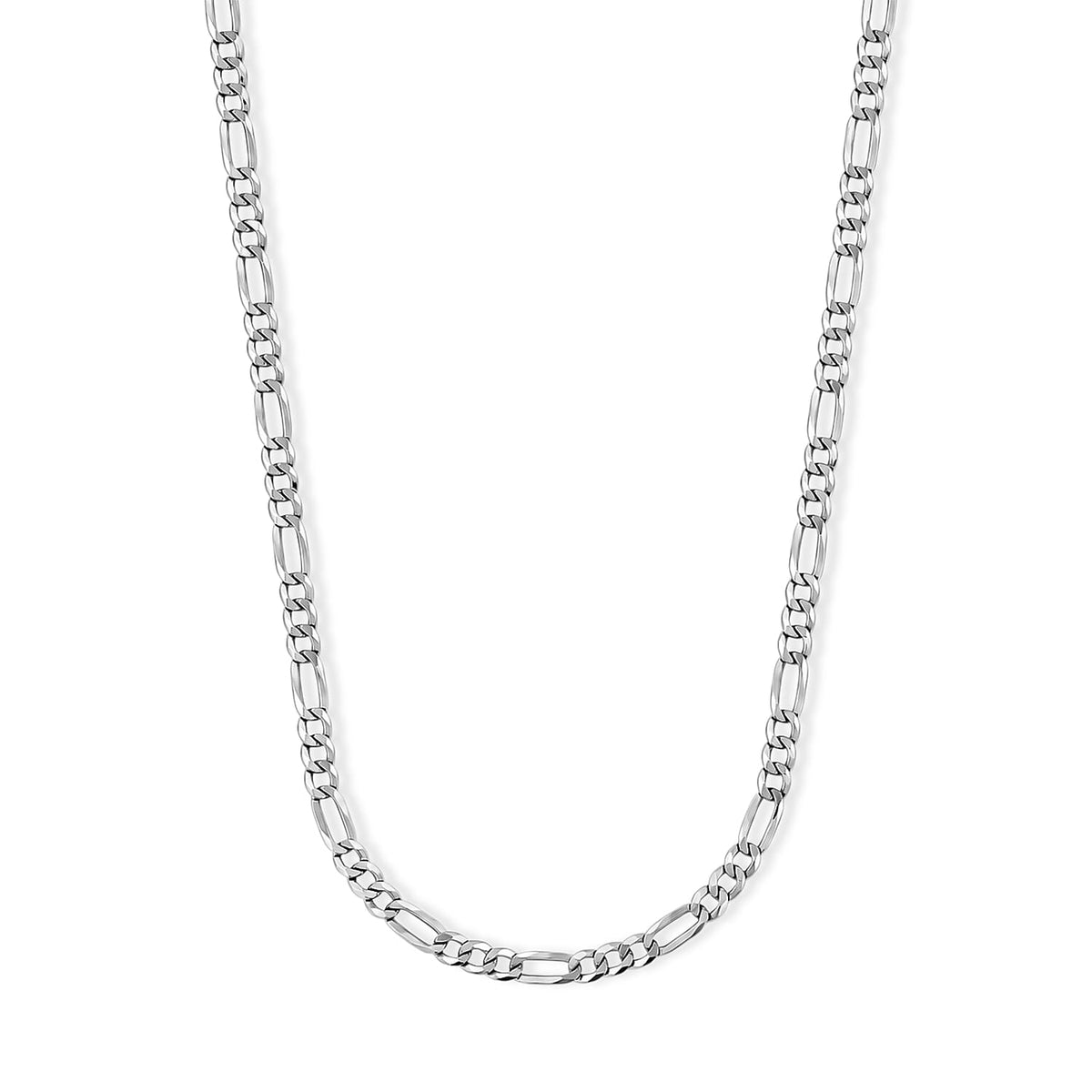 4.5mm Figaro Superflat Necklace in Sterling Silver 24 Inches 11.48 Grams
