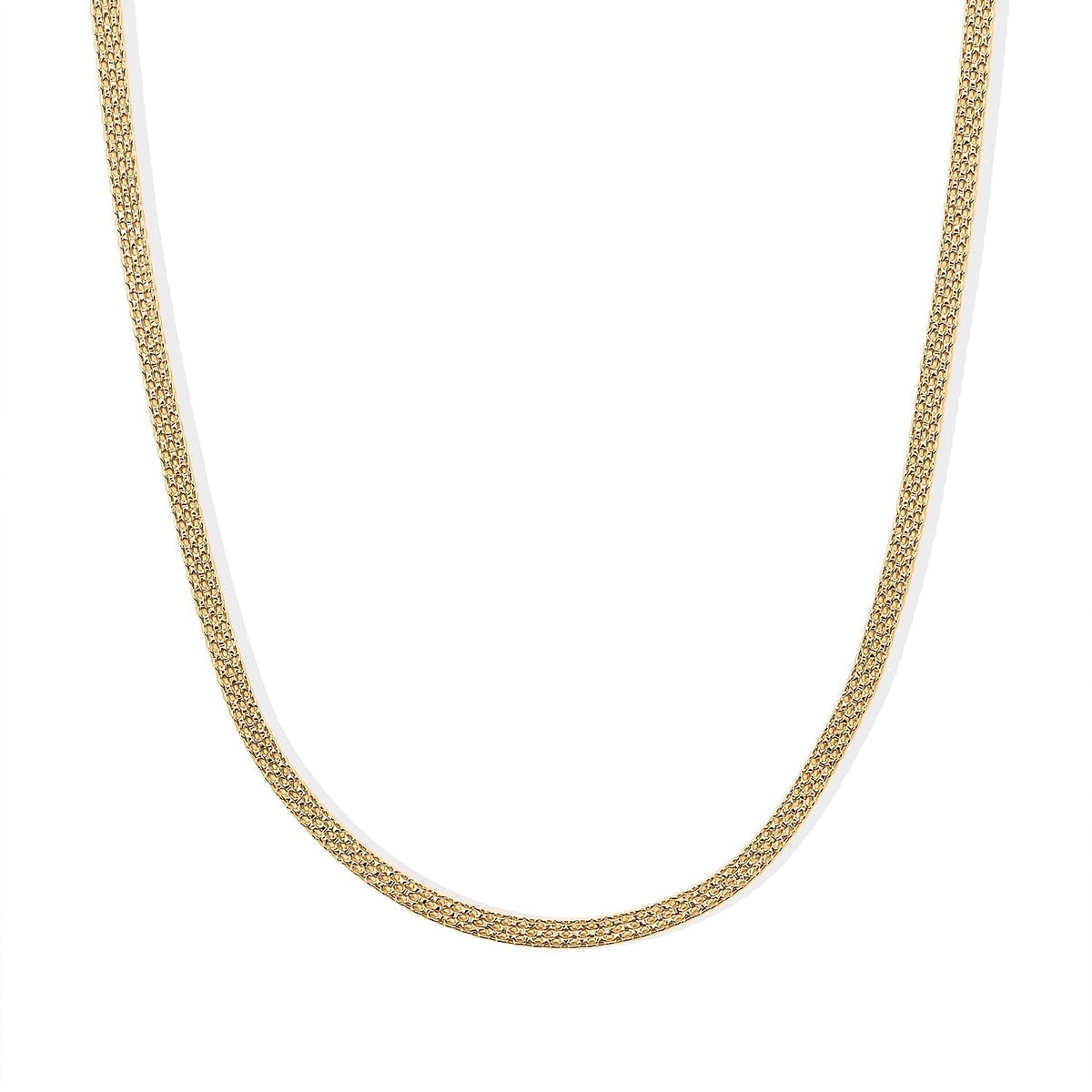 Italian 14K YG Over Sterling Silver 1.4mm Bismark Chain Necklace (18 Inches) (5.70 g)