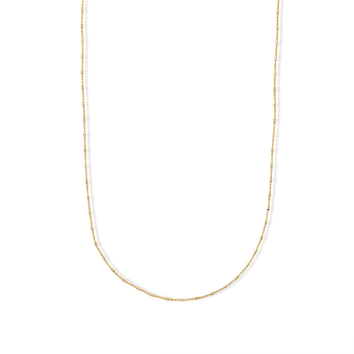 Italian 14K YG Over Sterling Silver 1.4mm Tube Brite Long Chain Necklace (18 Inches) (2.40 g)