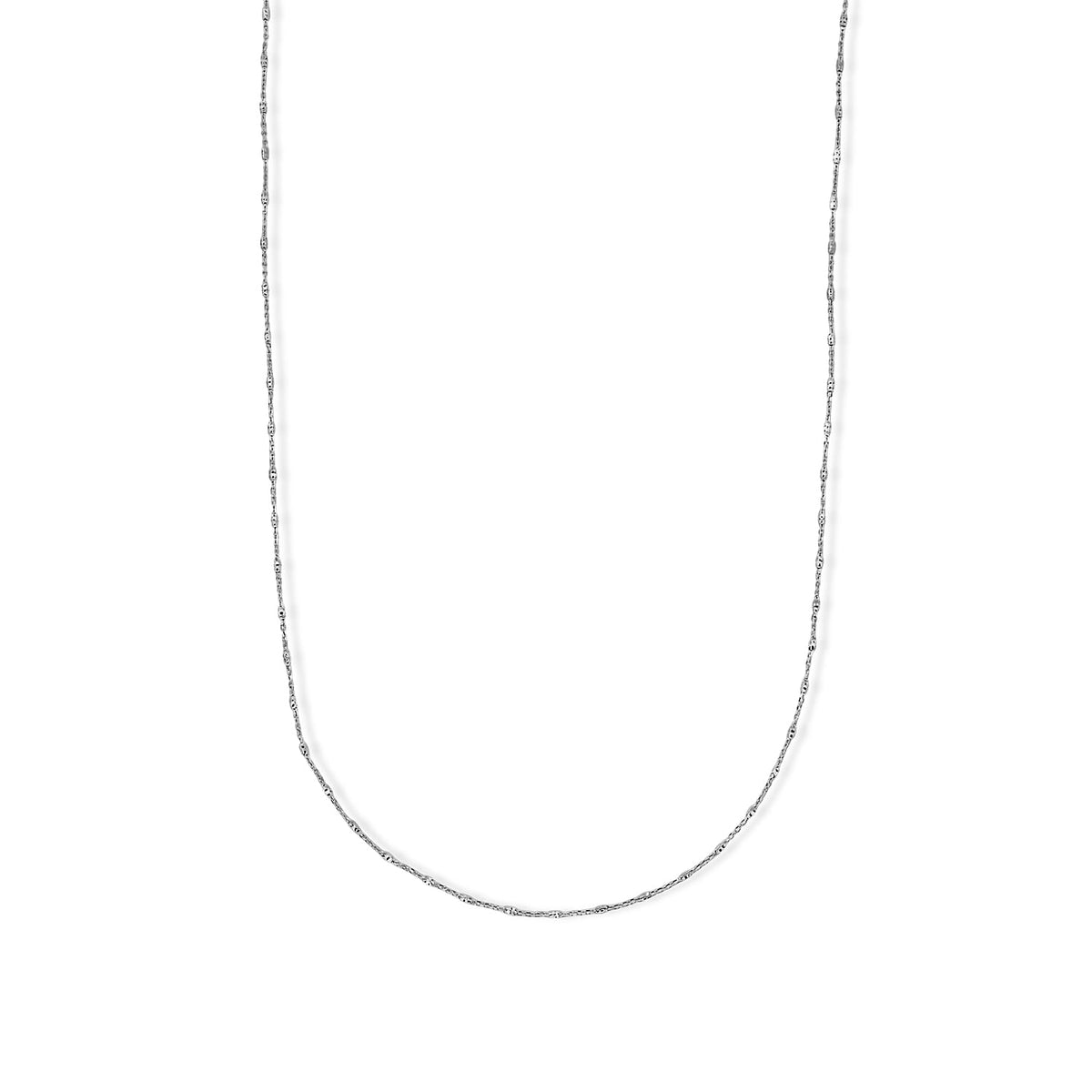 Italian Rhodium Over Sterling Silver 1.4mm Tube Brite Long Chain Necklace (18 Inches) (2.40 g)