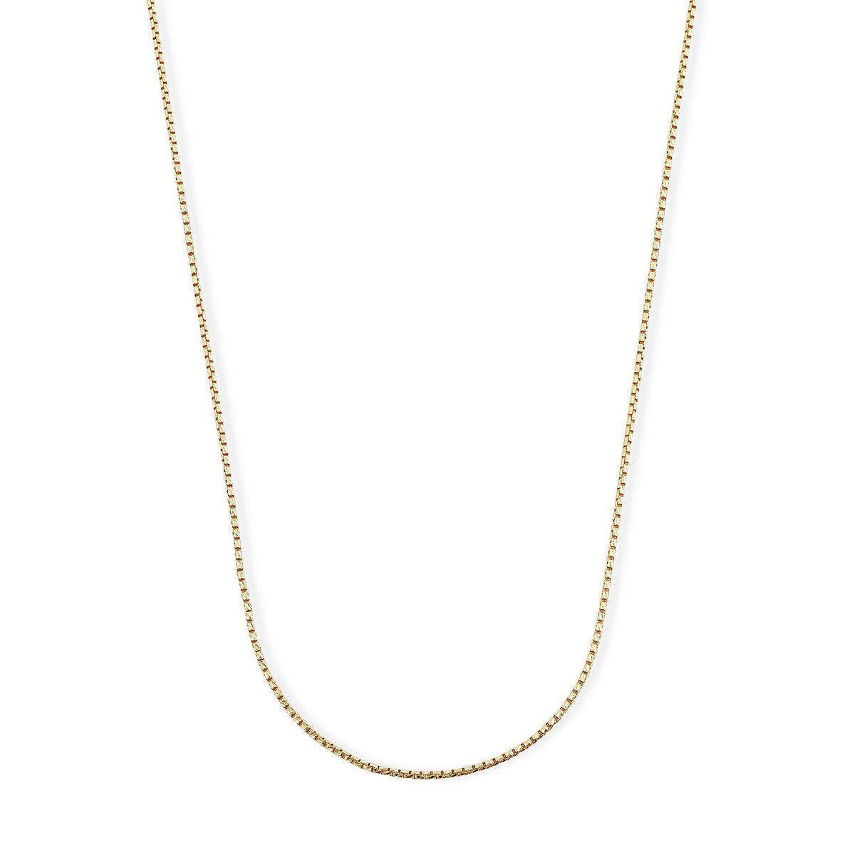 Italian 1.2mm Round Box Silk Chain Necklace in 14K YG Over Sterling Silver 3.75 Grams 18 Inches