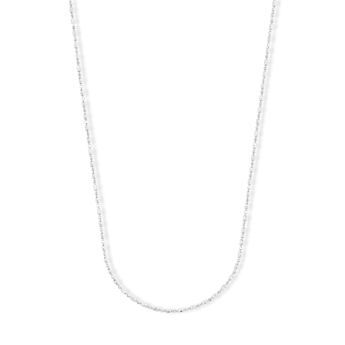 0.4mm CPSL/DC Typhoon Chain Necklace in Rhodium Over Sterling Silver 5.95 Grams 18 Inches