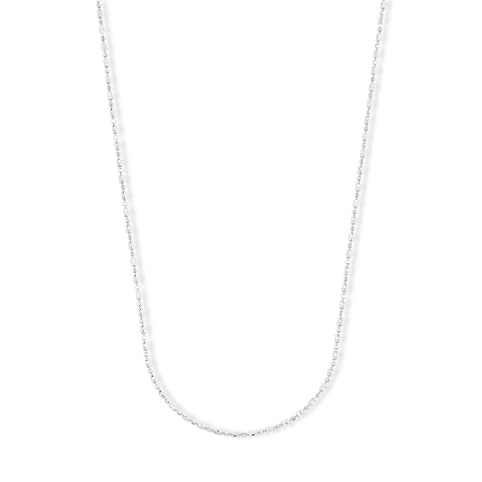 0.4mm CPSL/DC Typhoon Chain Necklace in Rhodium Over Sterling Silver 5.95 Grams 18 Inches