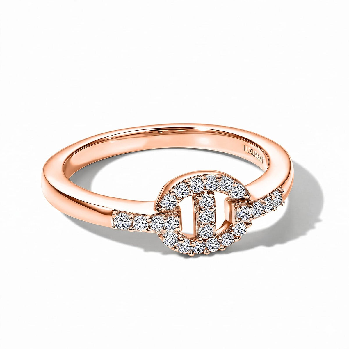 Luxuriant Lab Grown Diamond (G-H, SI) Ring in 18K Vermeil Rose Gold Over Sterling Silver (Size 10.0) 0.20 ctw