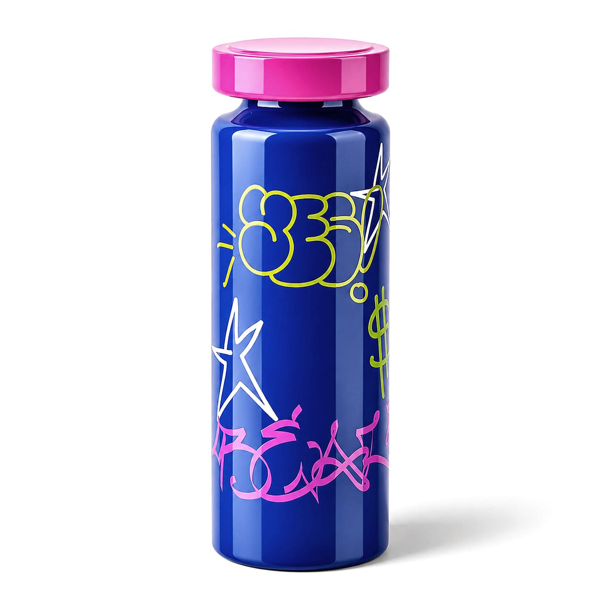 Pink Stainless Steel Printed 500ml Water Bottle