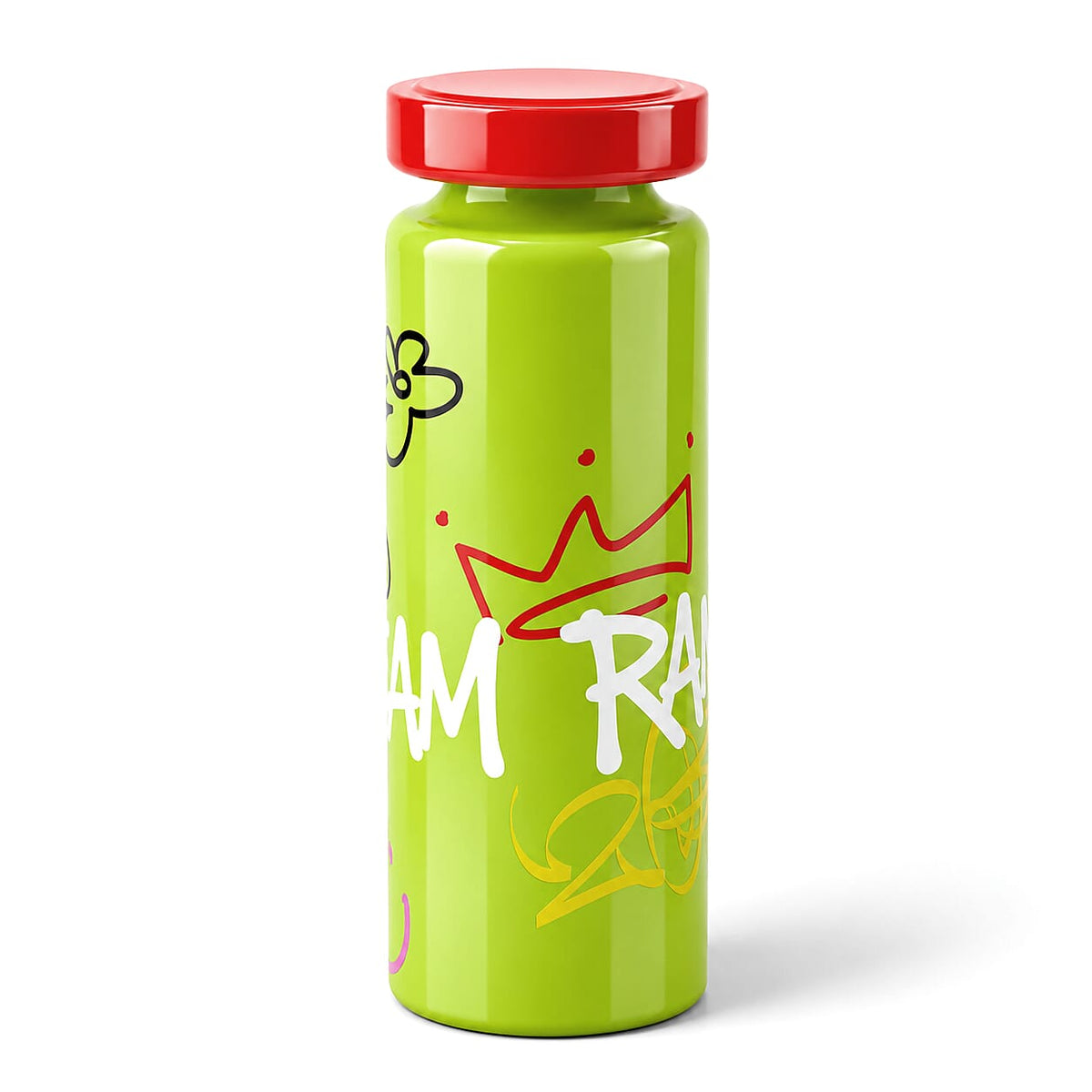 Pink Stainless Steel Printed 500ml Water Bottle