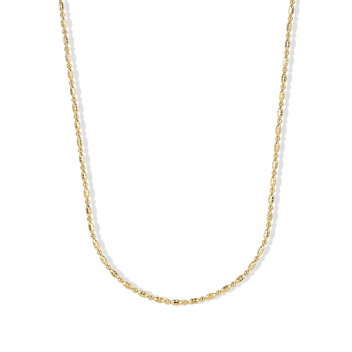 Italian 0.4mm Cpov JZ Moon Necklace in 14K Yellow Gold Over Sterling Silver 18 Inches 4.45 Grams