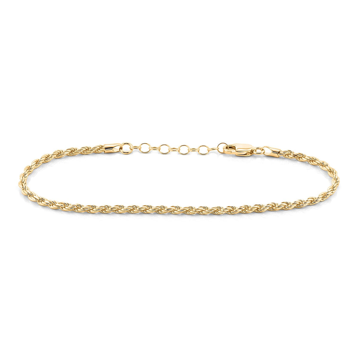 Italian 2.5mm Rope Chain Bracelet in Sterling Silver (7.00 In) 3.65 Grams