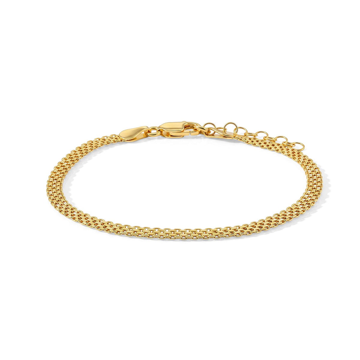 Italian Sterling Silver 1.4mm Bismark Chain Bracelet (7.00 In) (2.70 g)
