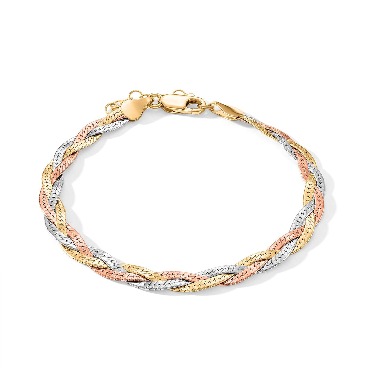 2mm Braided Chain Bracelet in Rhodium Over Sterling Silver (7.00 In) 4.05 Grams