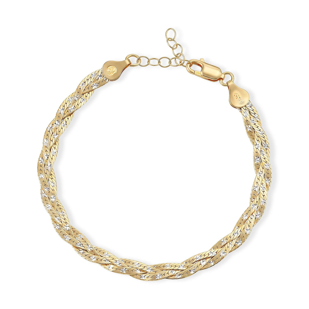 2mm Braided Chain Bracelet in Rhodium Over Sterling Silver (7.00 In) 4.05 Grams
