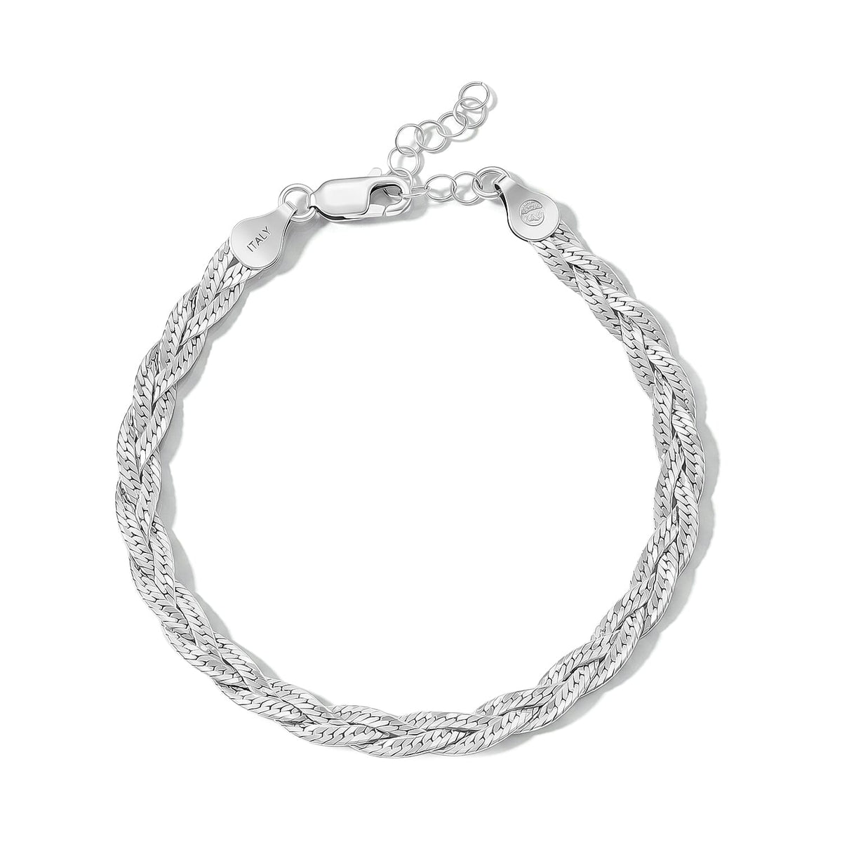 Bracelet in Rhodium Over Sterling Silver (7.00 In) 4.05 Grams