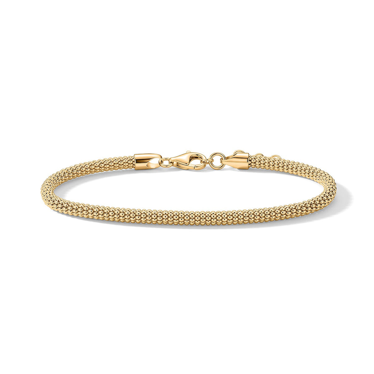 Italian 10mm Popcorn New Light Chain Bracelet in Rhodium Over Sterling Silver (7.00 In) 3.40 Grams