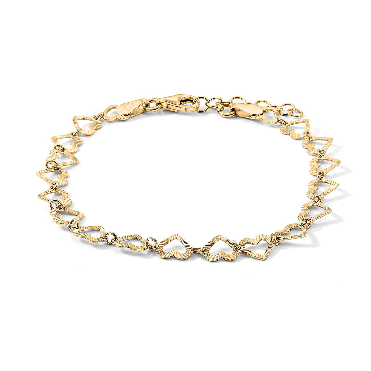 0.6mm Arte Cuore Chain Bracelet in Rhodium Over Sterling Silver (7.00 In) 2.20 Grams