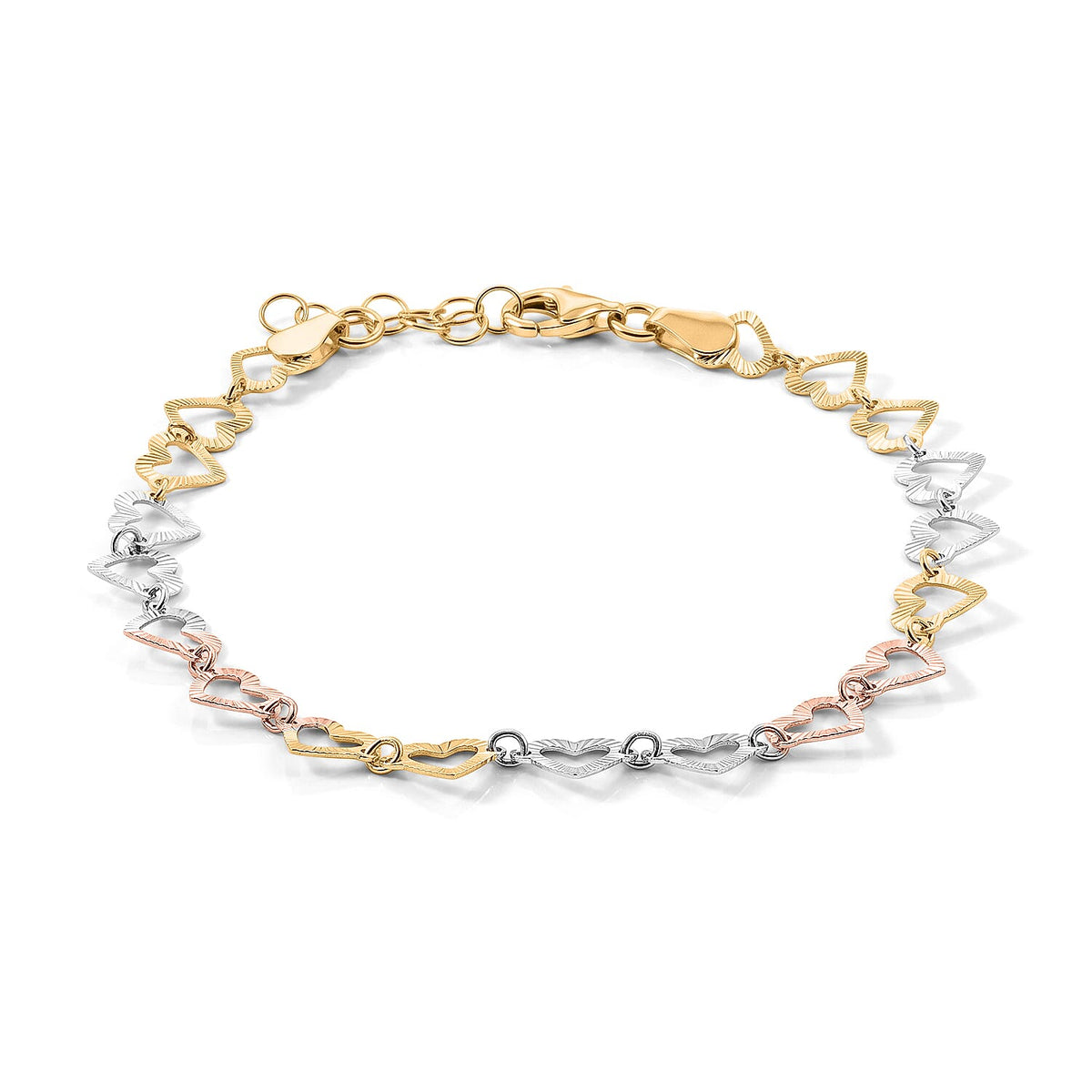 0.6mm Arte Cuore Chain Bracelet in Rhodium Over Sterling Silver (7.00 In) 2.20 Grams