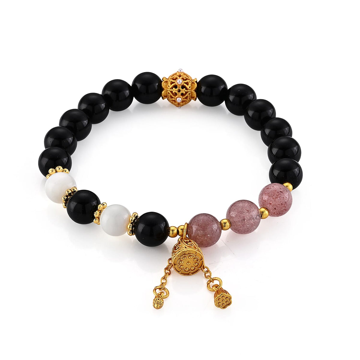 Multi Gemstone Beaded Bracelet in Goldtone (6.25-6.75In) 90 ctw