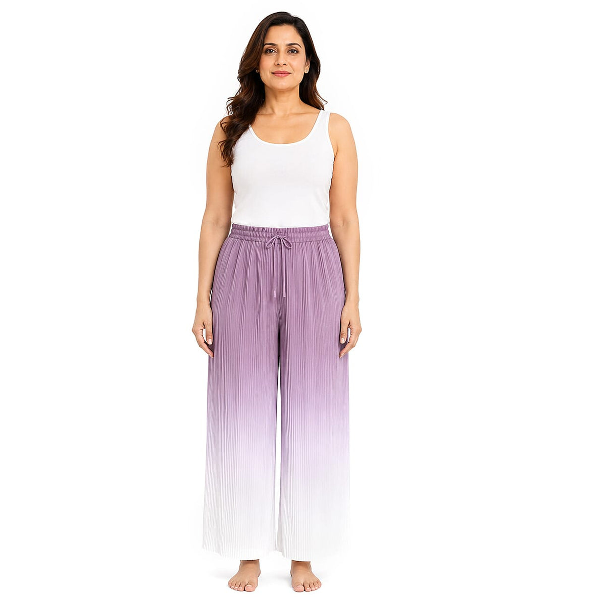 La Marey Blue Ombre Gradient Pleated Pajama Pants - One Size Fits Most