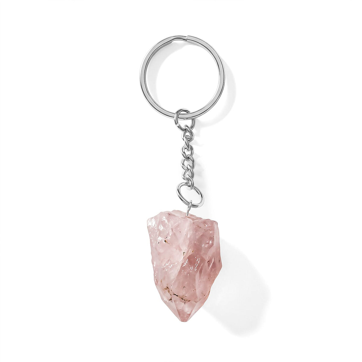 Sodalite 138.70 ctw Geode Keychain in Silvertone