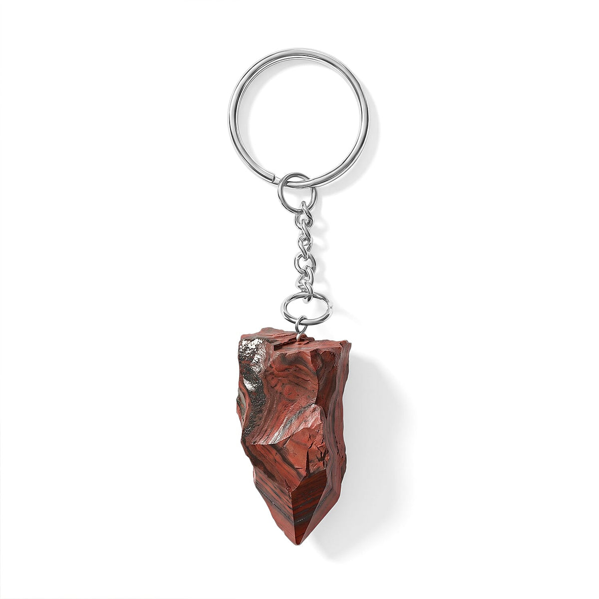 Sodalite 138.70 ctw Geode Keychain in Silvertone