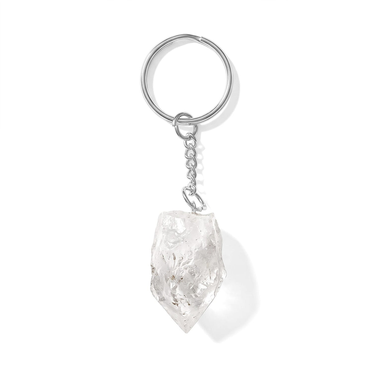 Sodalite 138.70 ctw Geode Keychain in Silvertone