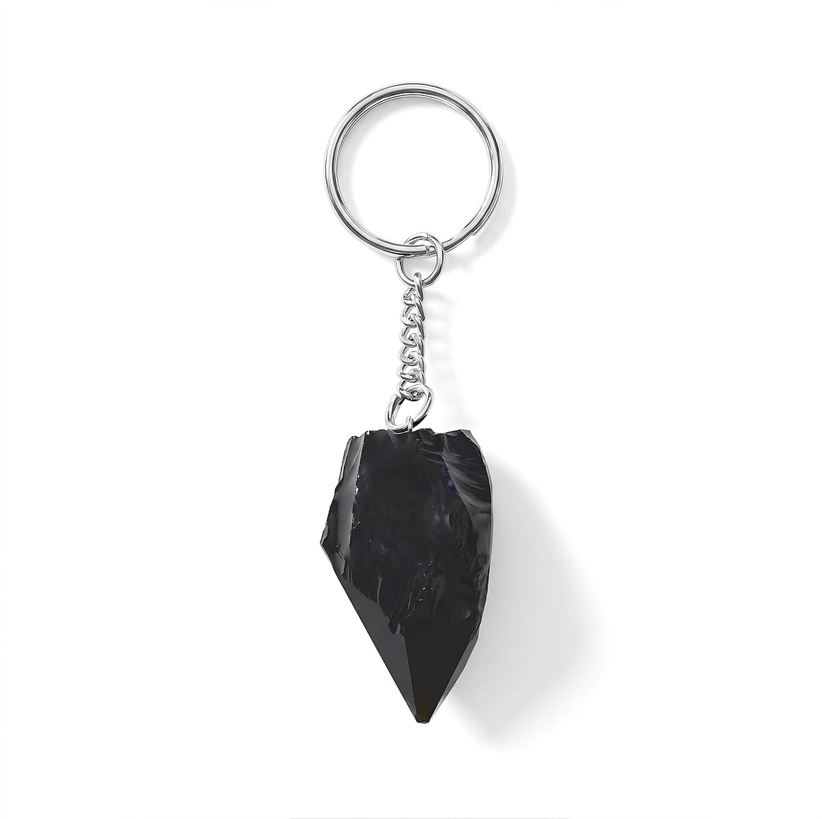 Sodalite 138.70 ctw Geode Keychain in Silvertone