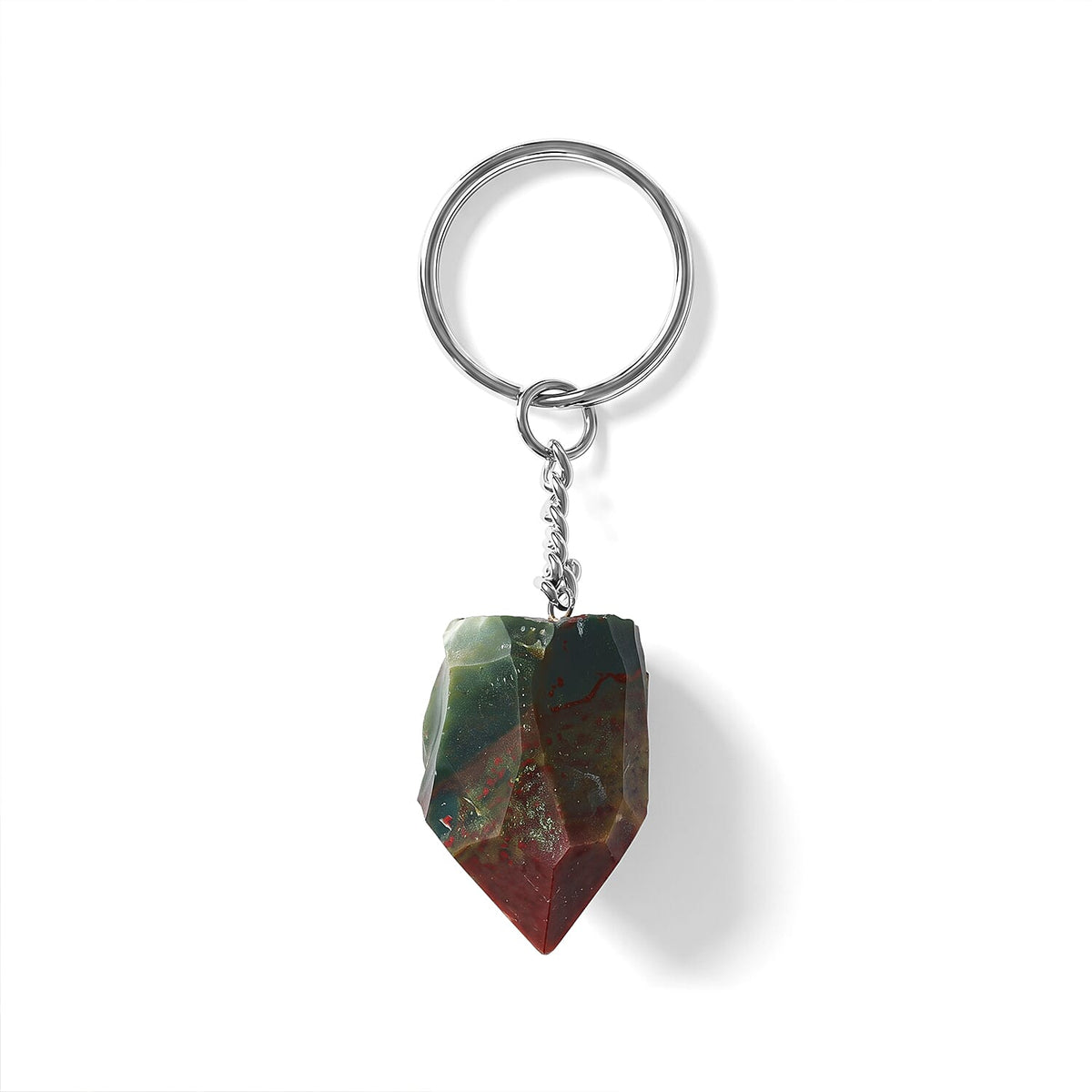 Sodalite 138.70 ctw Geode Keychain in Silvertone