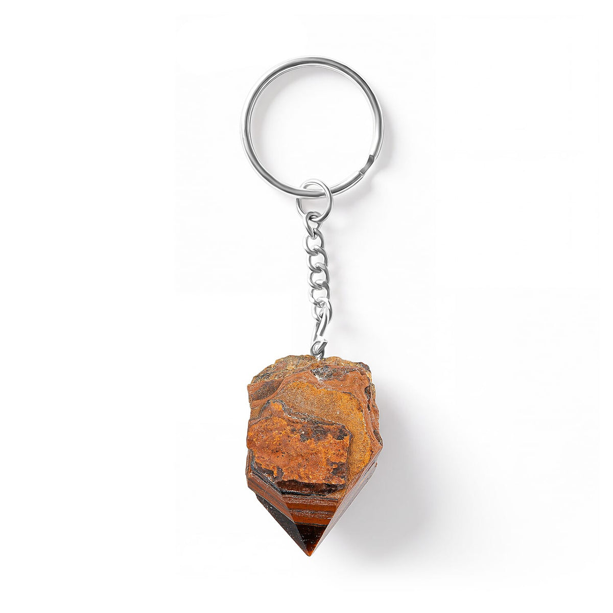 Sodalite 138.70 ctw Geode Keychain in Silvertone