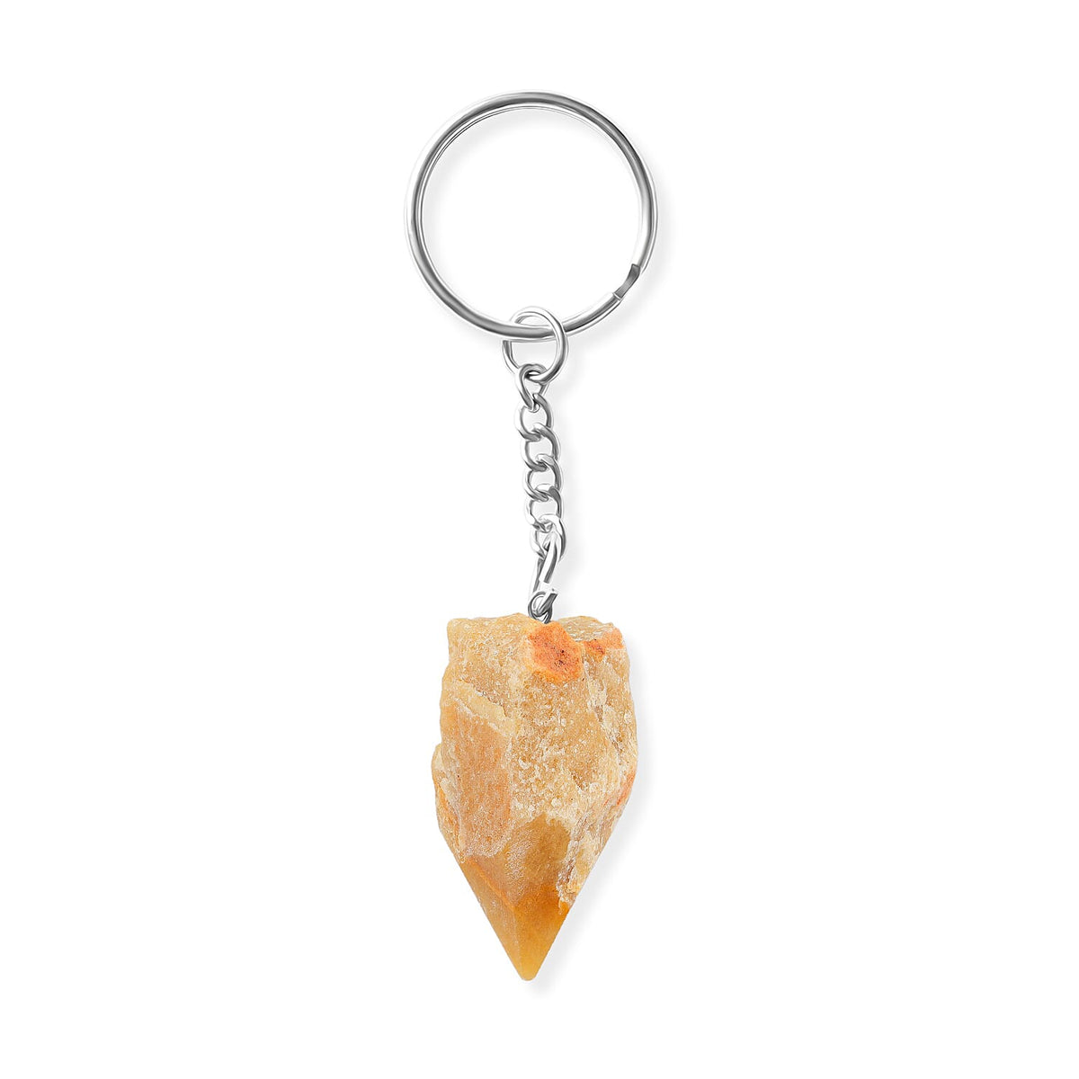 Sodalite 138.70 ctw Geode Keychain in Silvertone