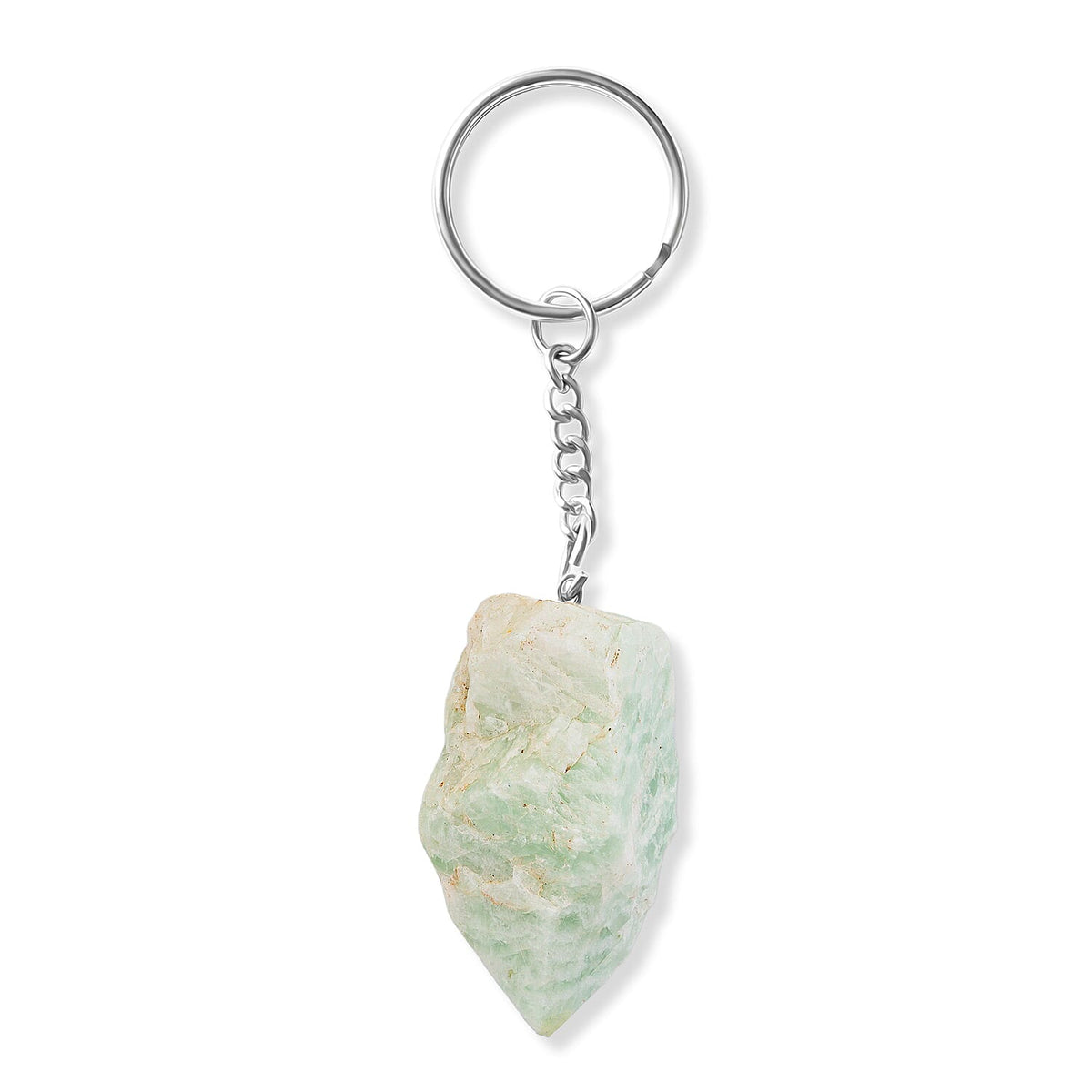 Sodalite 138.70 ctw Geode Keychain in Silvertone