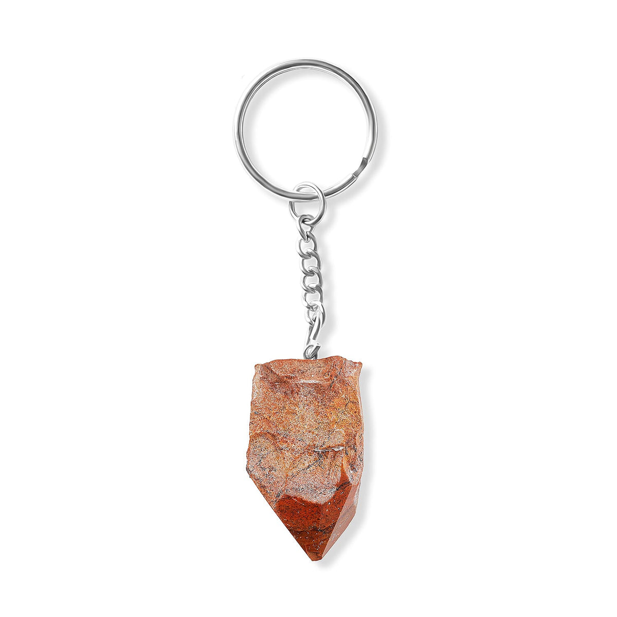 Sodalite 138.70 ctw Geode Keychain in Silvertone