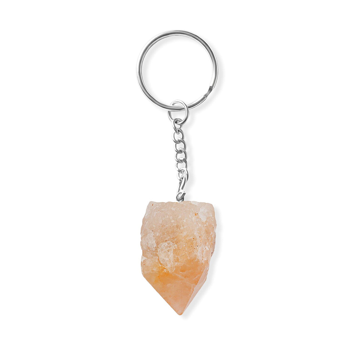 Sodalite 138.70 ctw Geode Keychain in Silvertone