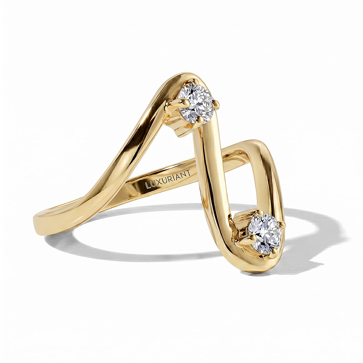 Luxuriant Lab Grown Diamond (G-H, SI) Ring in 18K Vermeil RG Over Sterling Silver (Size 10.0) 0.25 ctw