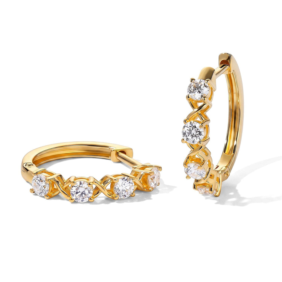 EverTrue Moissanite XOXO Hoop Earring in Platinum Bond 0.90 ctw