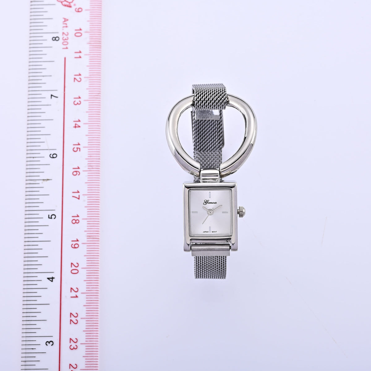 Genoa Japanese Movement Watch in Silvertone with Magnet Buckle