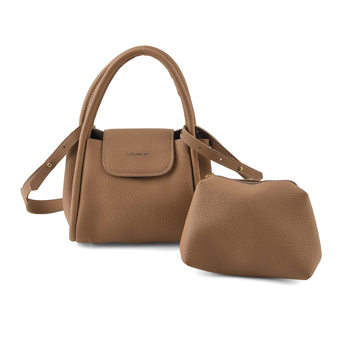 Black Genuine Leather Bag, Set of Phone Bag