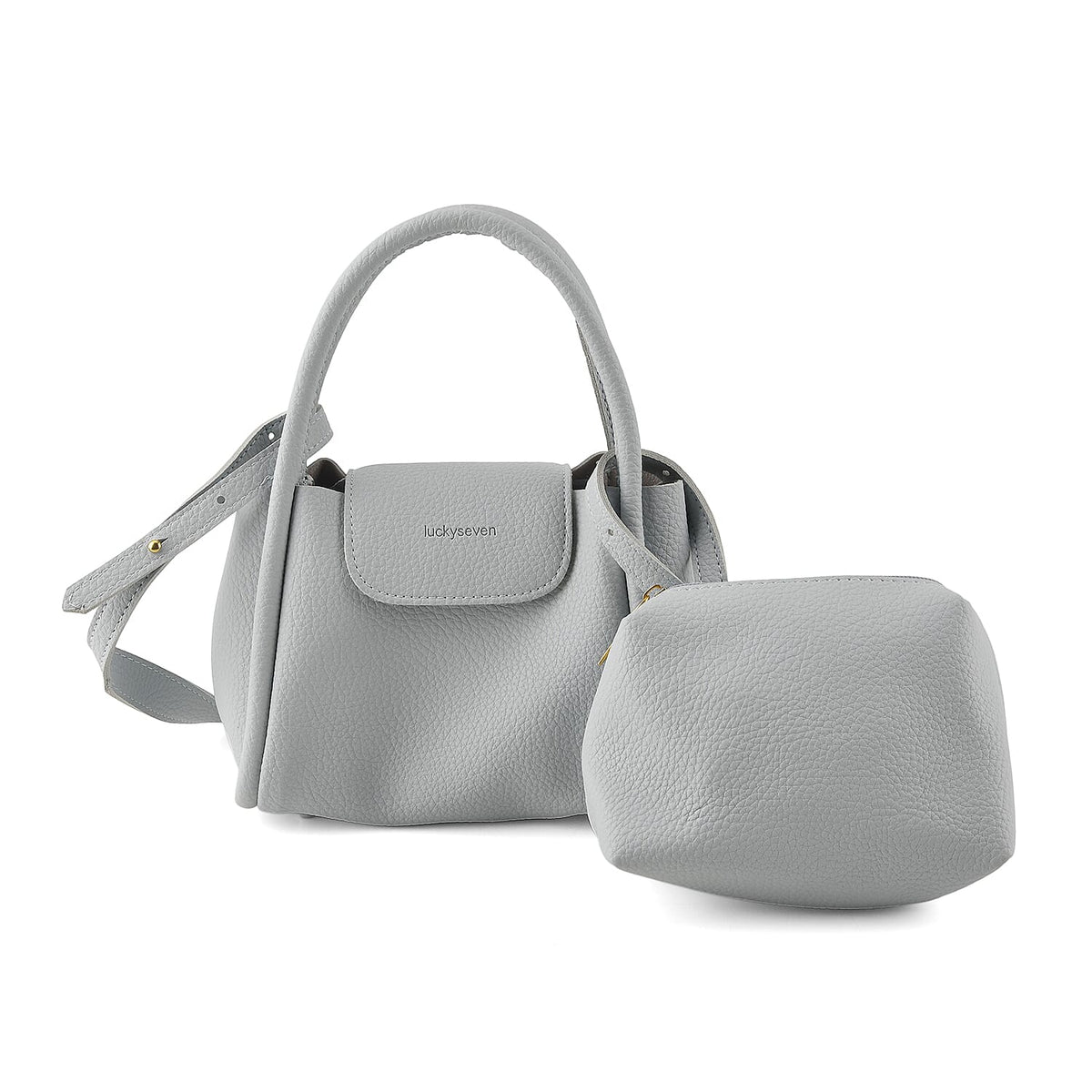 Black Genuine Leather Bag, Set of Phone Bag