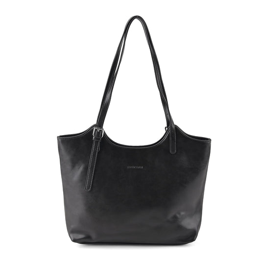 Black Genuine Leather Tote Bag (13.39"x8.66"x3.54")