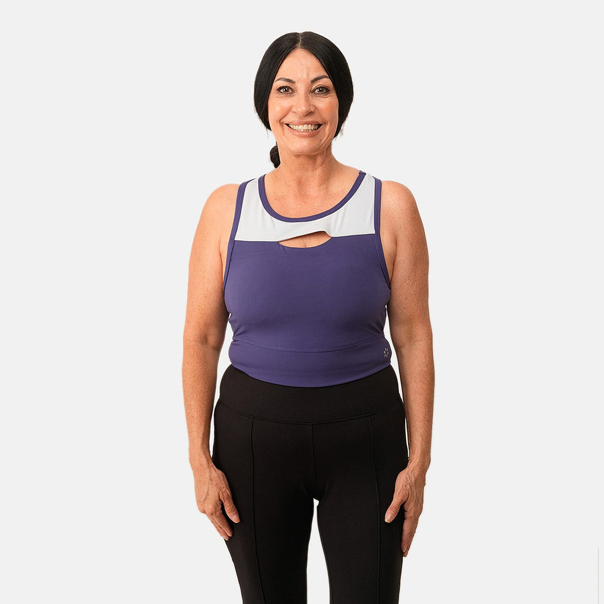 Closeout Nine West Black Color Block Cut Out Sports Bra - L