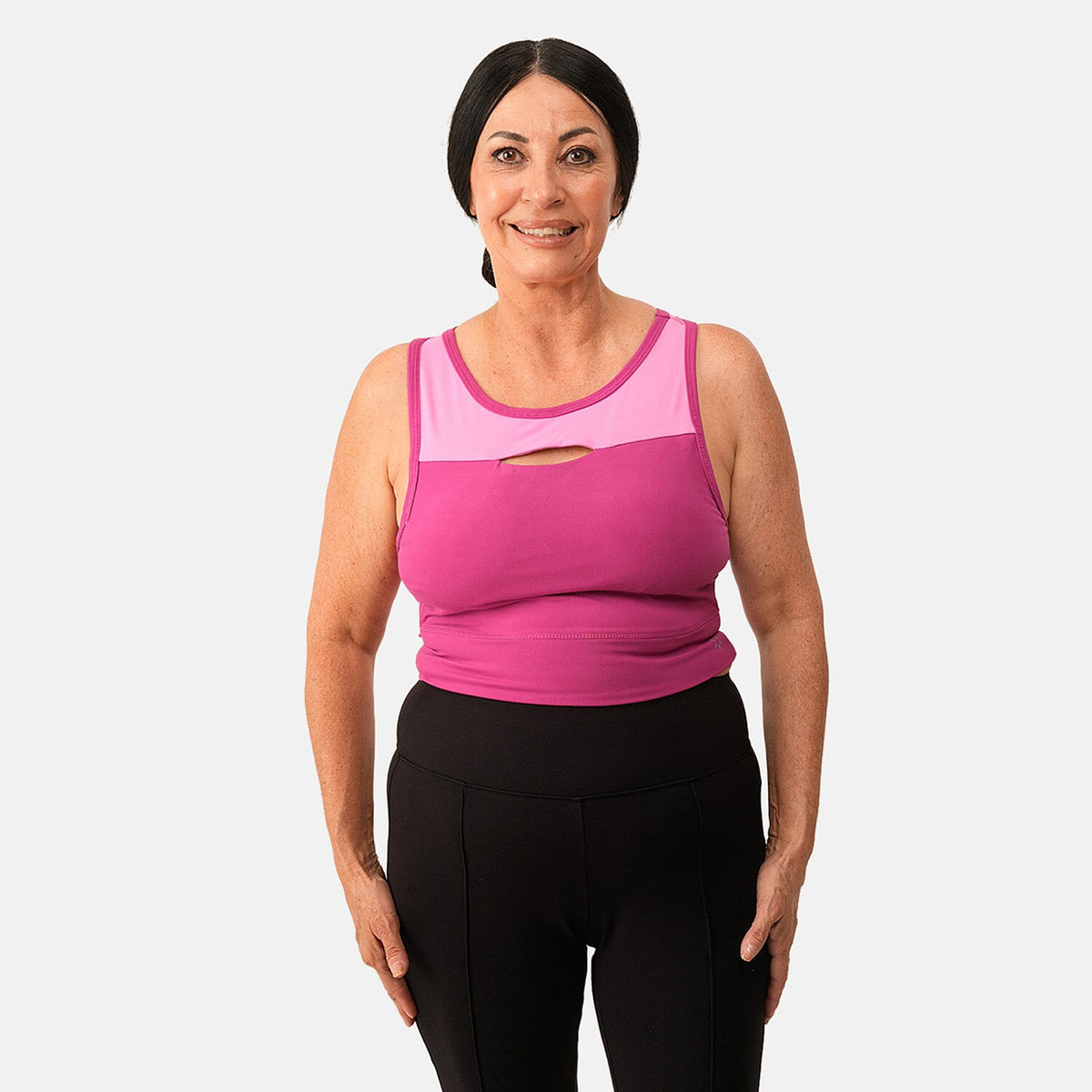 Closeout Nine West Black Color Block Cut Out Sports Bra - L