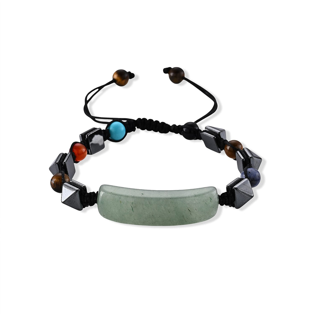 Green Aventurine with Multi Gemstone 50.00 ctw Beaded Stretch Bracelet