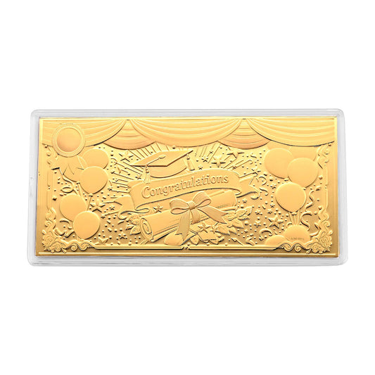 24K Gold Graduation Collectible - Congratulations Embossed Sheet (15.5x7.5cm) 100mg