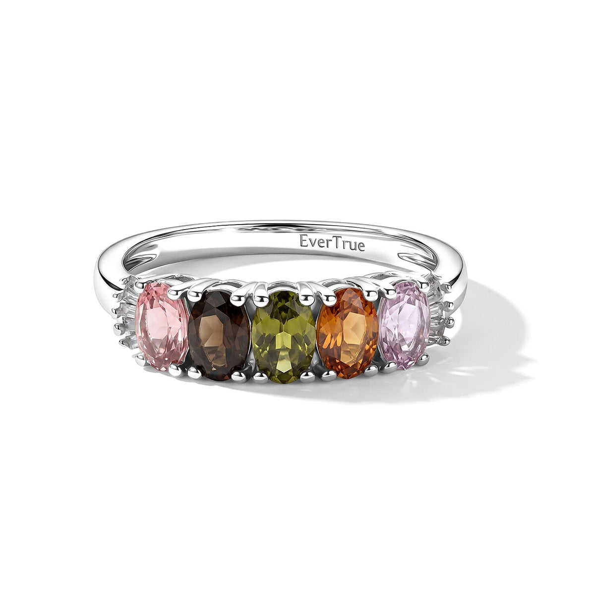 EverTrue Chrome Diopside, Diamond Harmony of Five Ring in 18K YG Plated (Size 7.0) 1.30 ctw 8622327