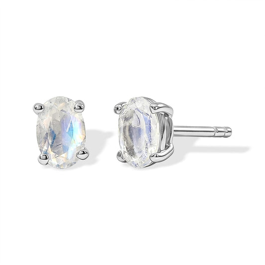 EverTrue Rainbow Moonstone Earrings in Platinum Bond 1.00 ctw