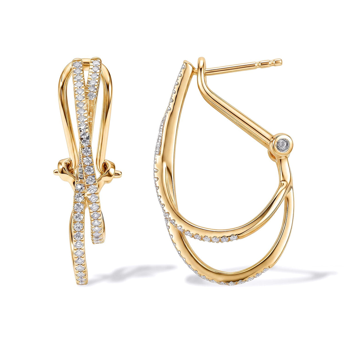 Luxuriant Lab Grown Diamond (G-H, SI) Earrings in Rhodium Over Sterling Silver 0.50 ctw